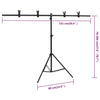 Bakgrunnsstativ T-form svart 151x60x(70-200) cm