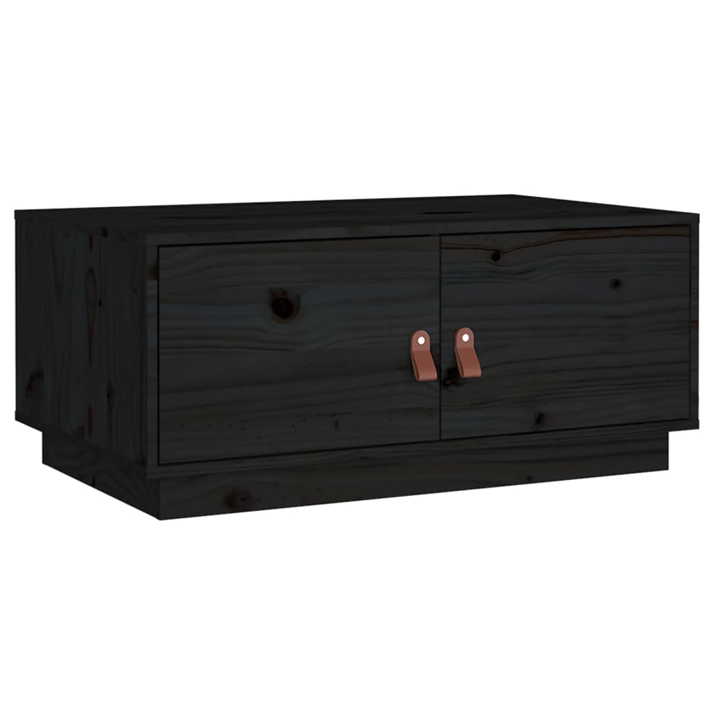Salongbord svart 80x50x35 cm heltre furu
