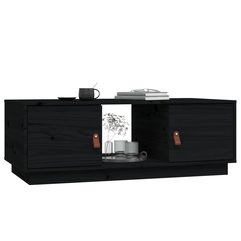 Salongbord svart 100x50x35 cm heltre furu