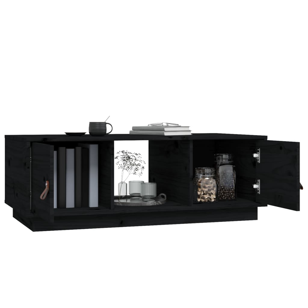 Salongbord svart 100x50x35 cm heltre furu