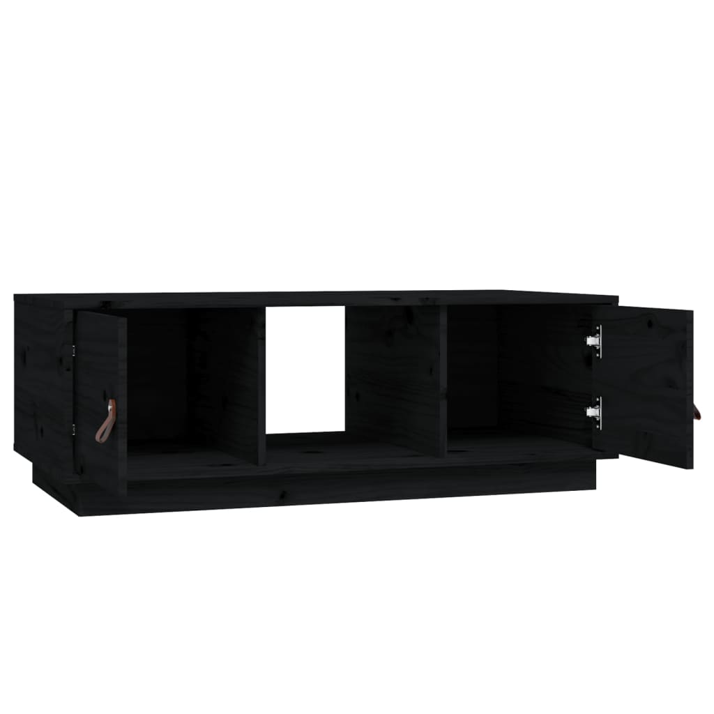 Salongbord svart 100x50x35 cm heltre furu