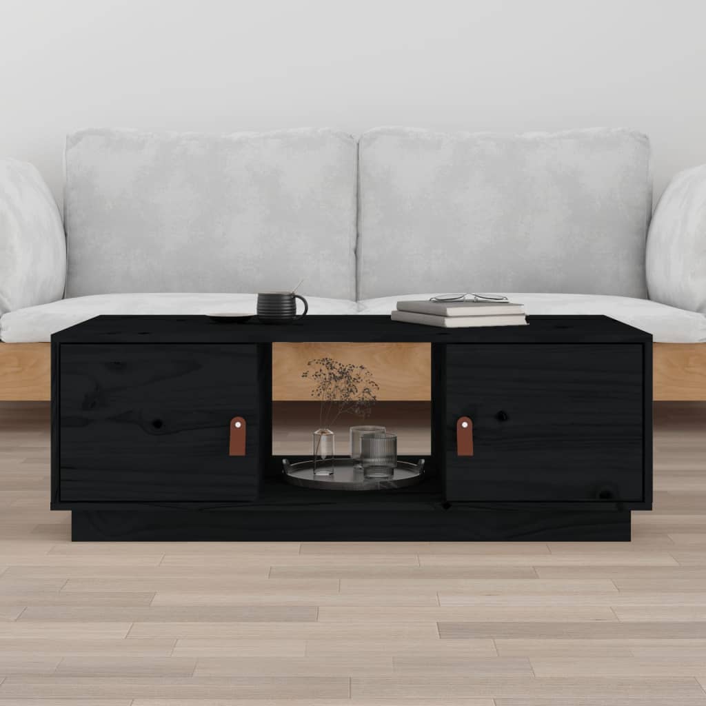 Salongbord svart 100x50x35 cm heltre furu