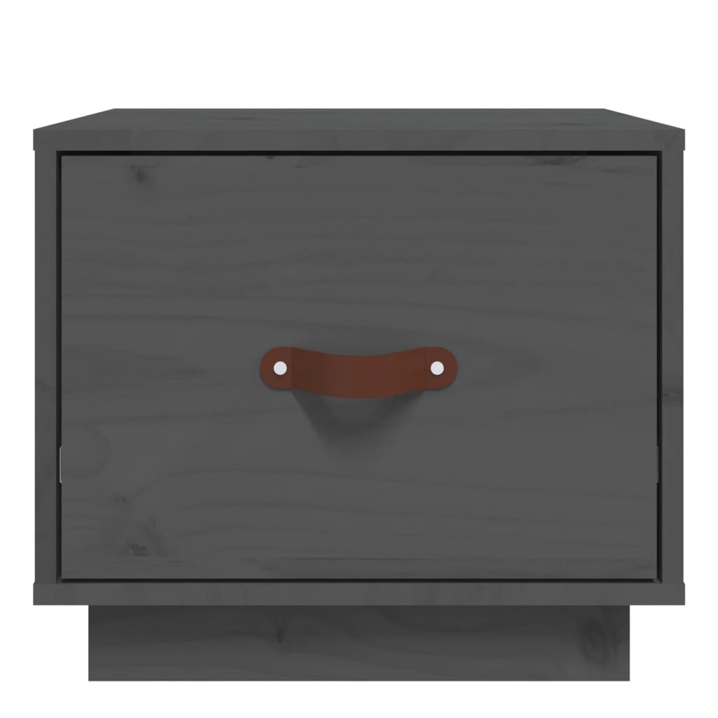 Nattbord grå 40x34x35 cm heltre furu