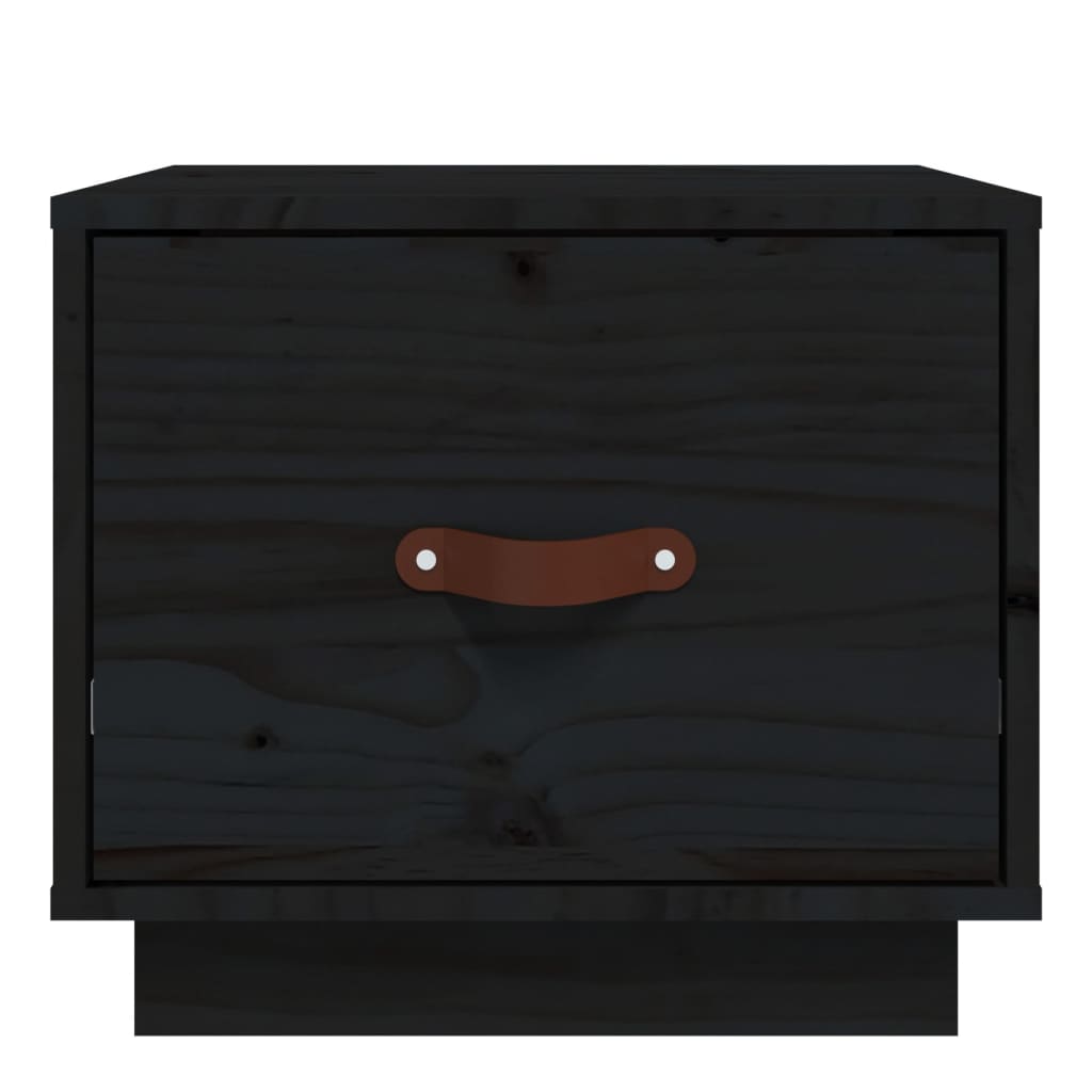 Nattbord svart 40x34x35 cm heltre furu
