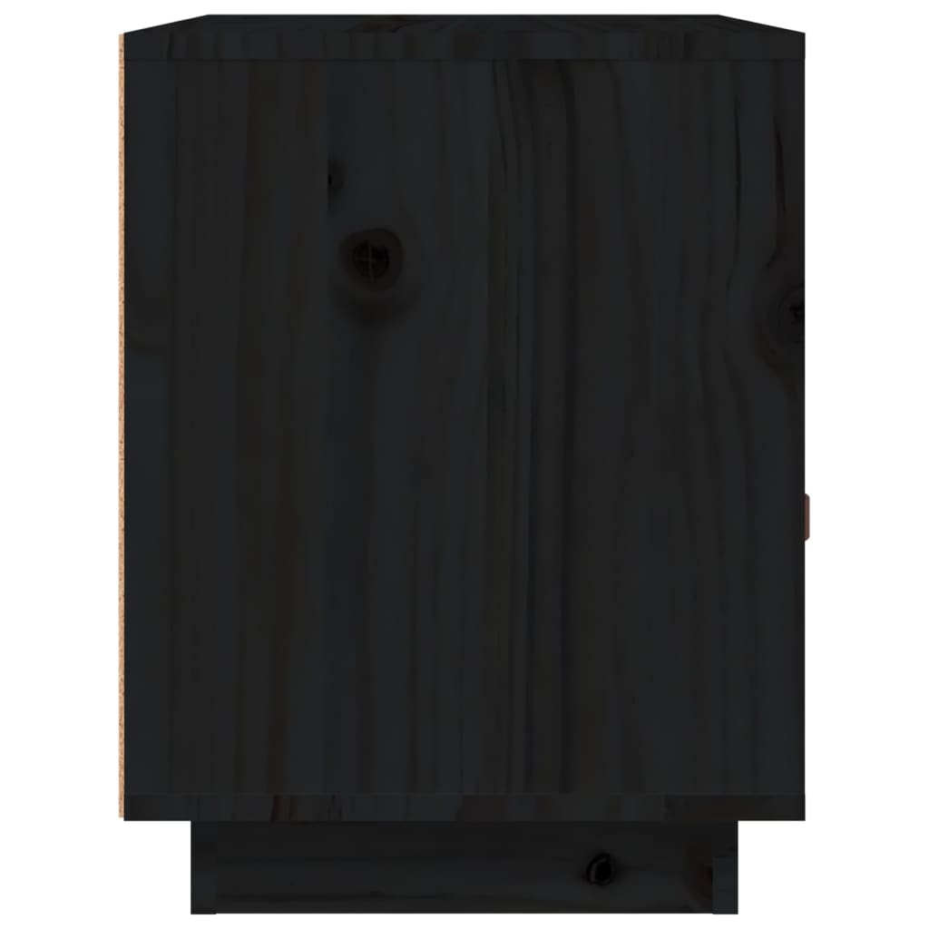 Nattbord 2 stk svart 40x34x45 cm heltre furu