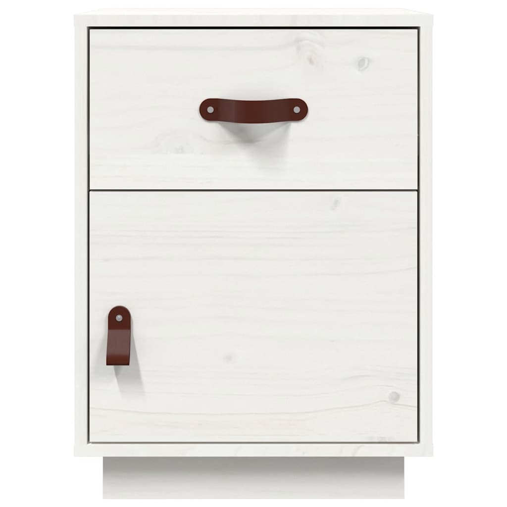 Nattbord 2 stk hvit 40x34x55 cm heltre furu