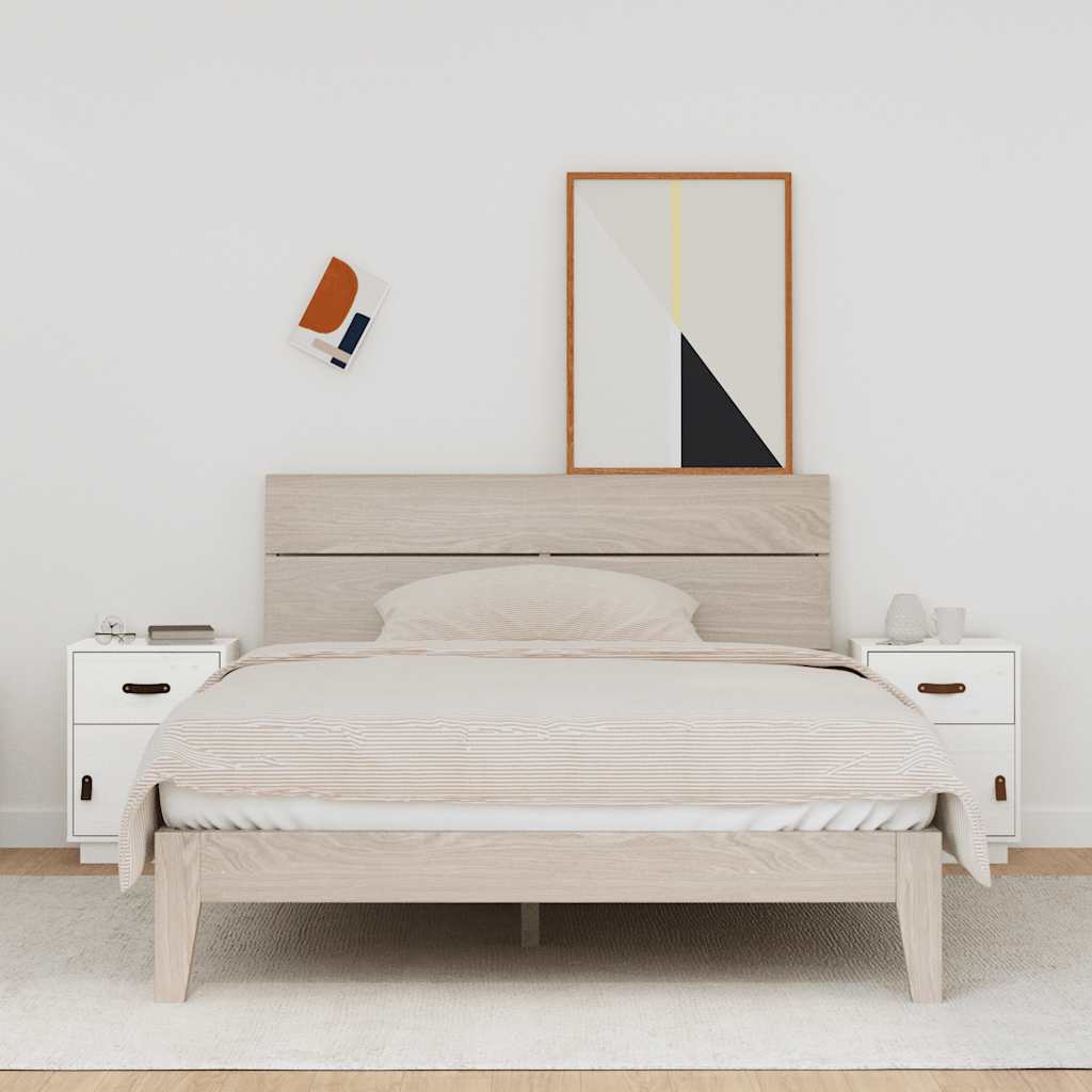 Nattbord 2 stk hvit 40x34x55 cm heltre furu