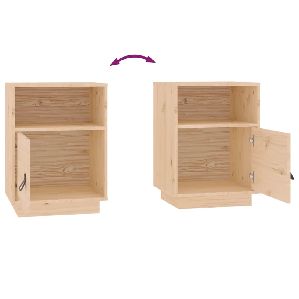 Nattbord 2 stk 40x34x55 cm heltre furu