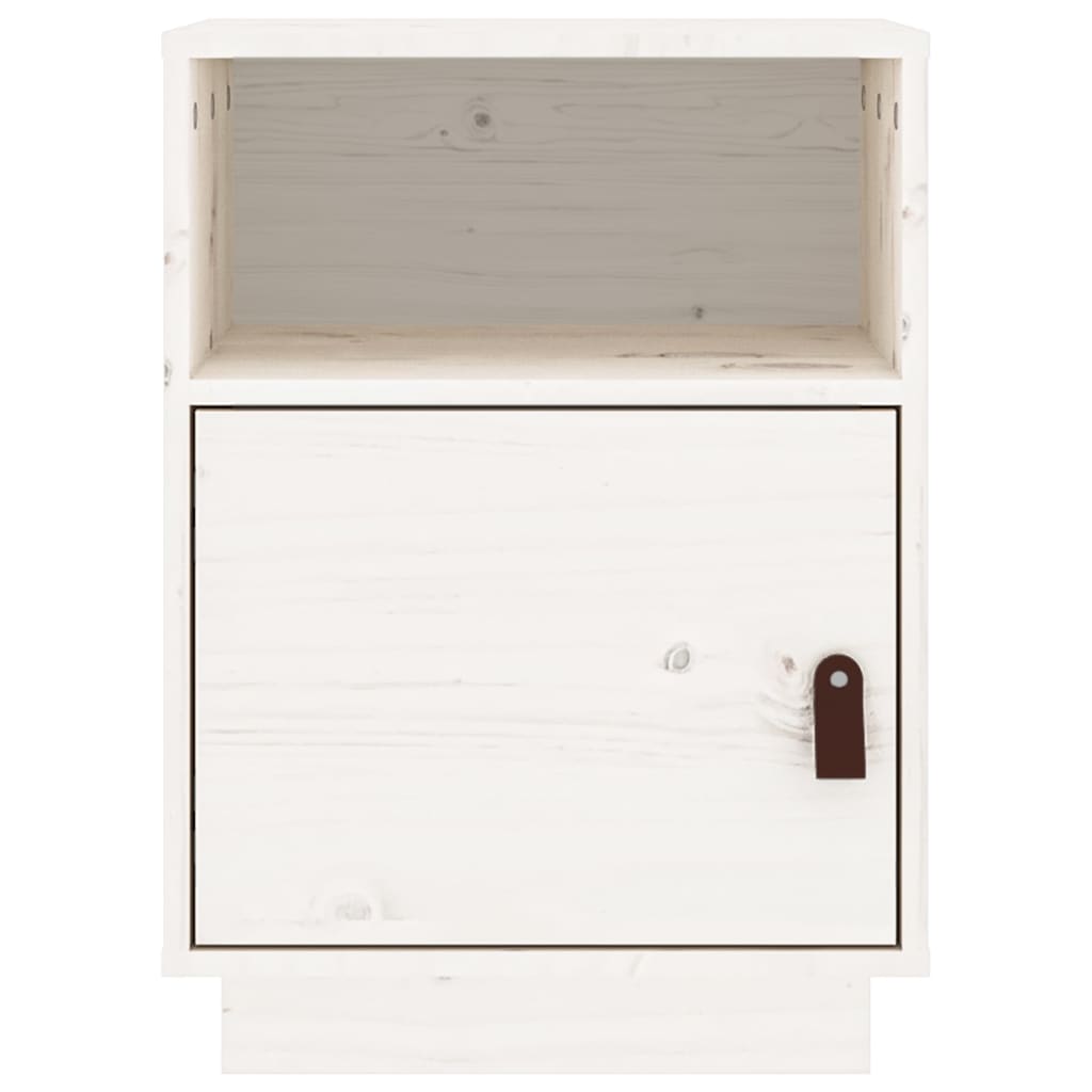 Nattbord hvit 40x34x55 cm heltre furu