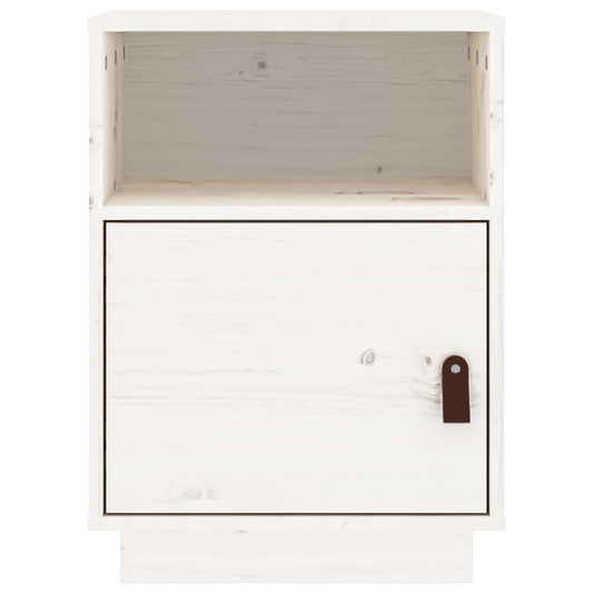 Nattbord hvit 40x34x55 cm heltre furu
