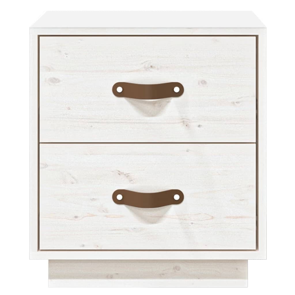 Nattbord hvit 40x34x45 cm heltre furu