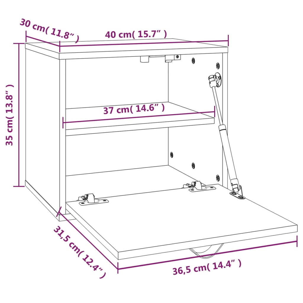 Veggskap honningbrun 40x30x35 cm heltre furu