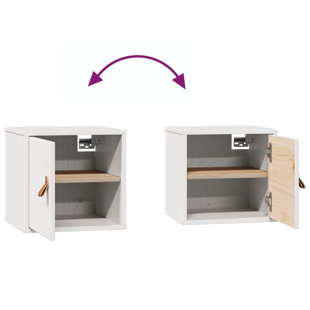 Veggskap hvit 31,5x30x30 cm heltre furu