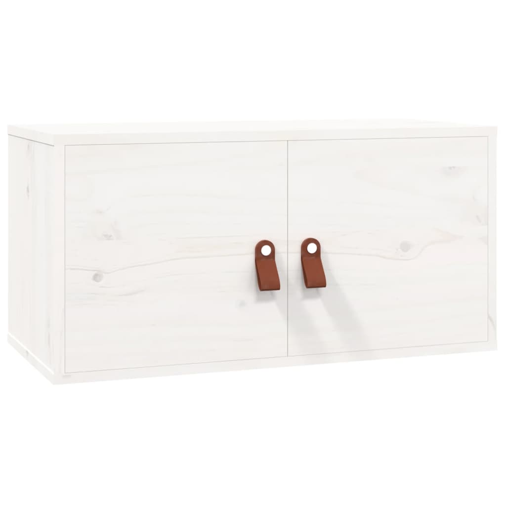 Veggskap 2 stk hvit 60x30x30 cm heltre furu