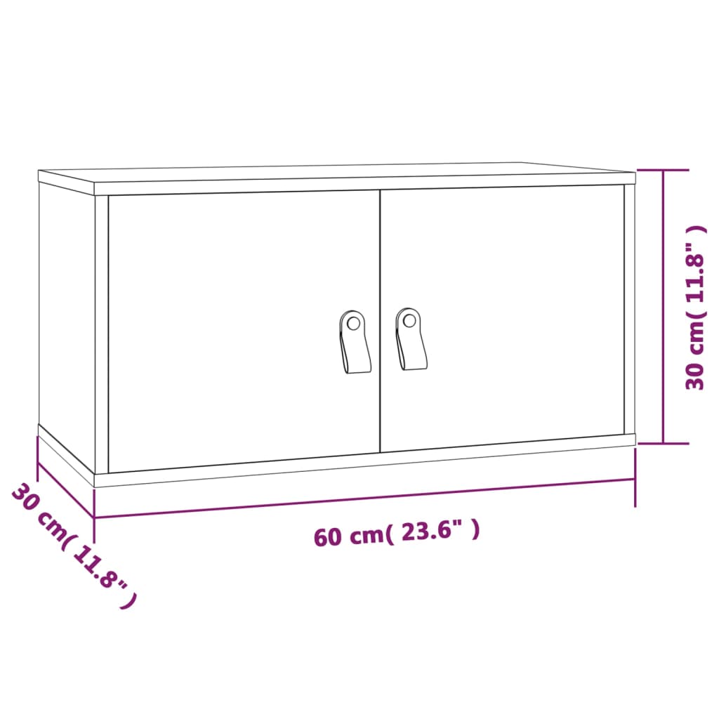 Veggskap honningbrun 60x30x30 cm heltre furu