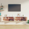 Veggskap 2 stk hvit 80x30x30 cm heltre furu