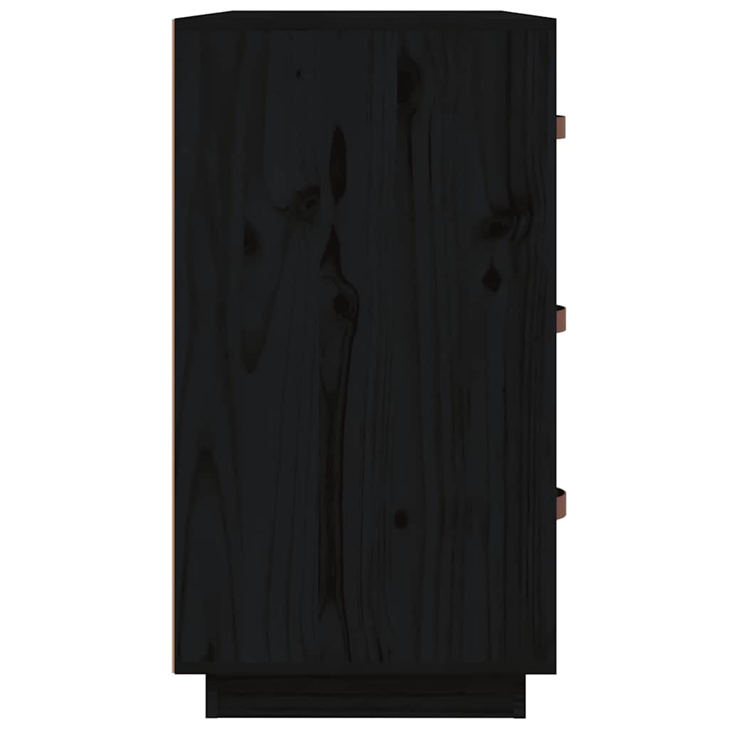 Skjenk svart 80x40x75 cm heltre furu