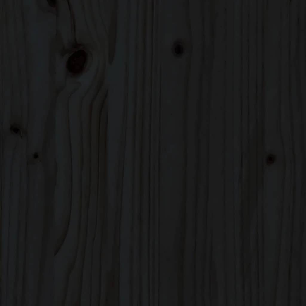 Skjenk svart 80x40x75 cm heltre furu