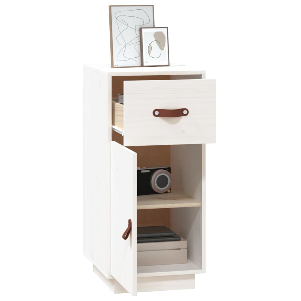 Skjenk hvit 34x40x75 cm heltre furu