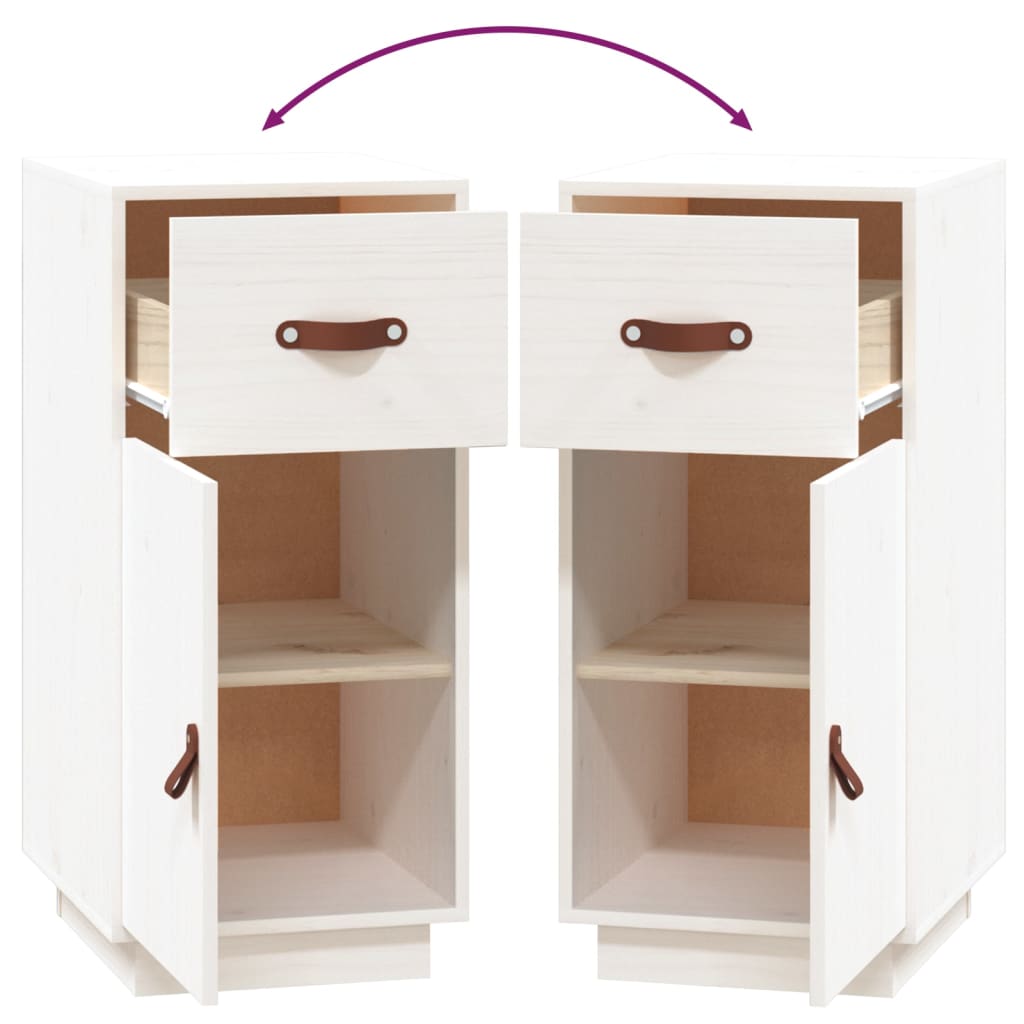 Skjenk hvit 34x40x75 cm heltre furu