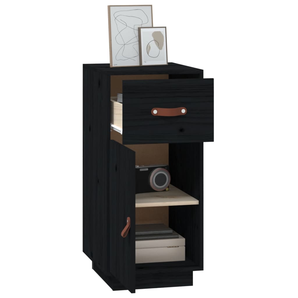 Skjenk svart 34x40x75 cm heltre furu