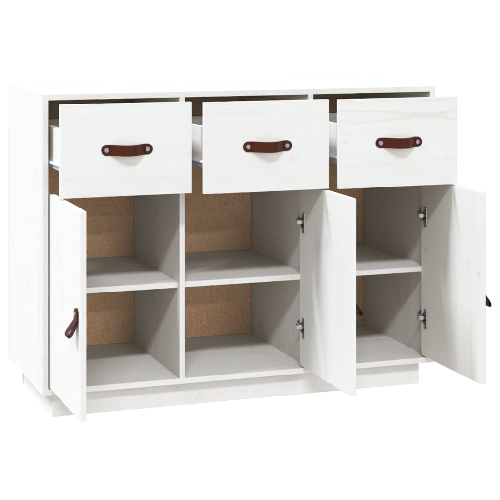 Skjenk hvit 100x40x75 cm heltre furu vidaXL