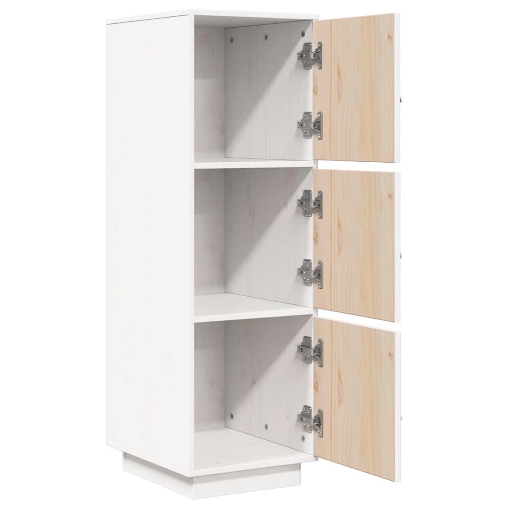 Highboard hvit 34x40x108,5 cm heltre furu