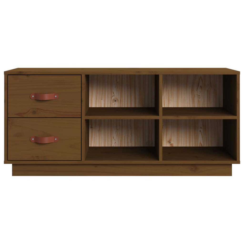 Skobenk honningbrun 100x34x45 cm heltre furu