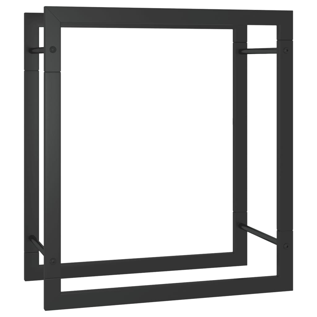 Vedstativ matt svart 50x28x56 cm stål
