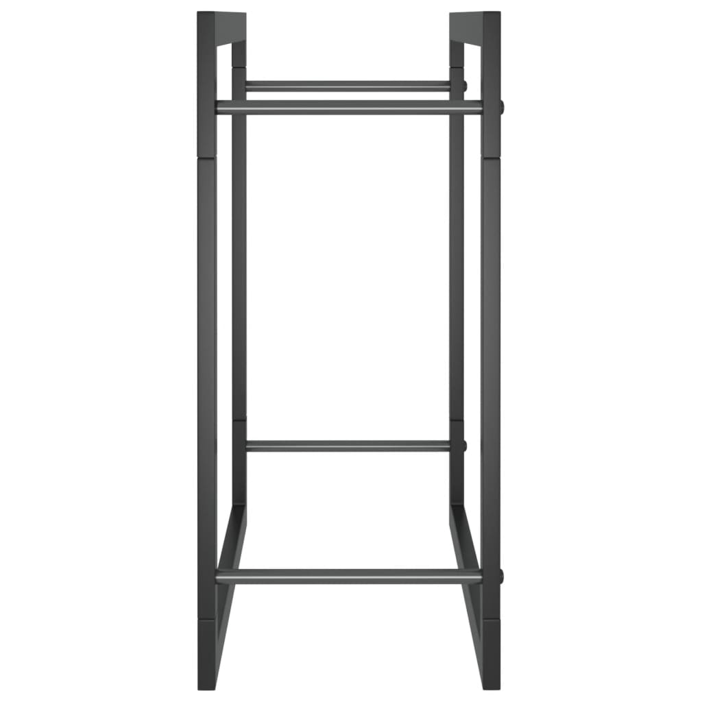 Vedstativ matt svart 50x28x56 cm stål