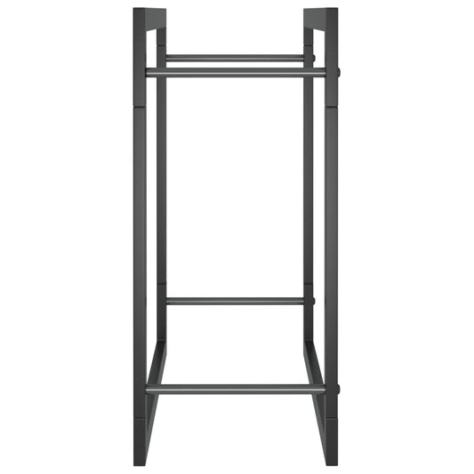 Vedstativ matt svart 50x28x56 cm stål
