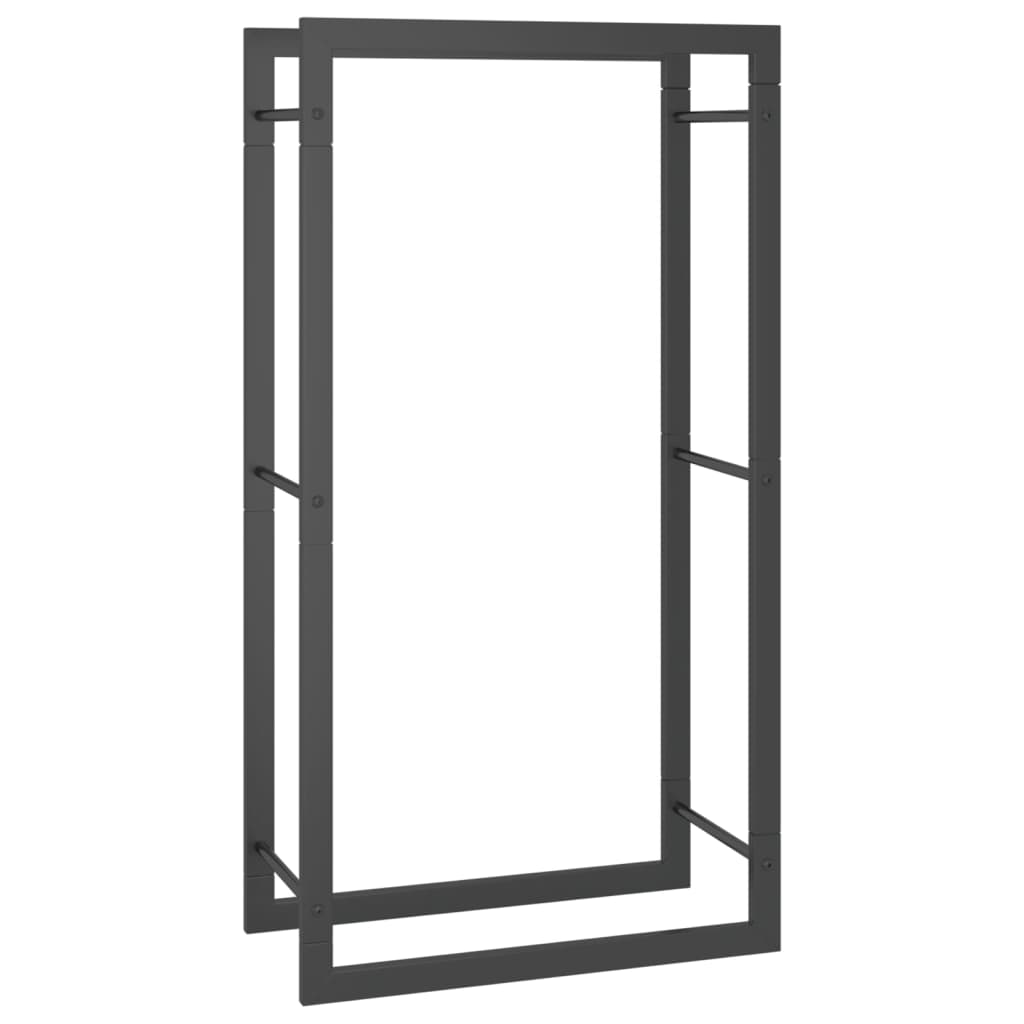 Vedstativ matt svart 50x28x94 cm stål
