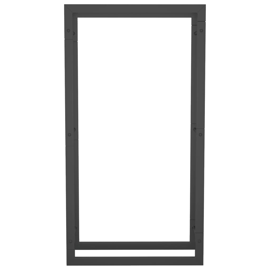 Vedstativ matt svart 50x28x94 cm stål