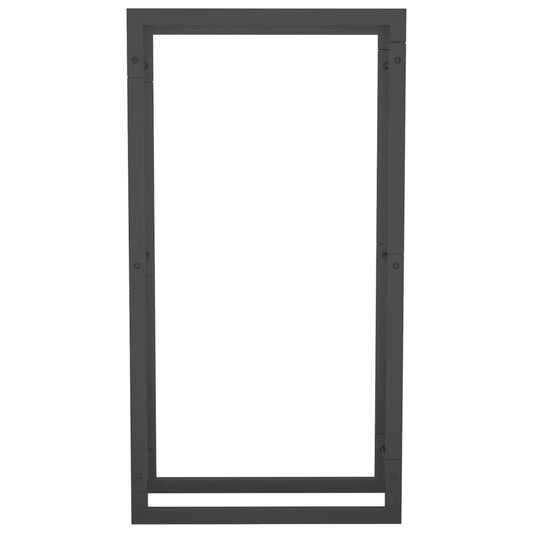 Vedstativ matt svart 50x28x94 cm stål