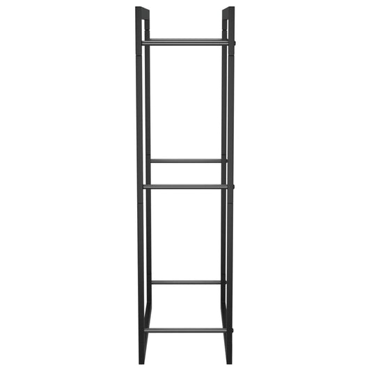 Vedstativ matt svart 50x28x94 cm stål