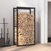 Vedstativ matt svart 50x28x94 cm stål