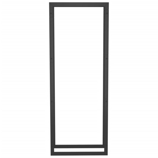 Vedstativ matt svart 50x28x132 cm stål