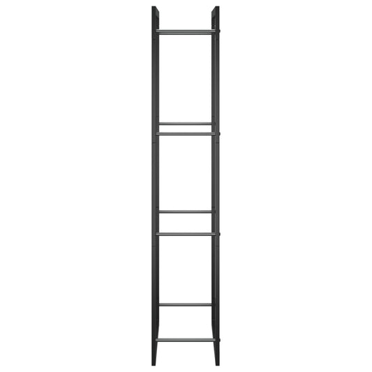 Vedstativ matt svart 50x28x132 cm stål