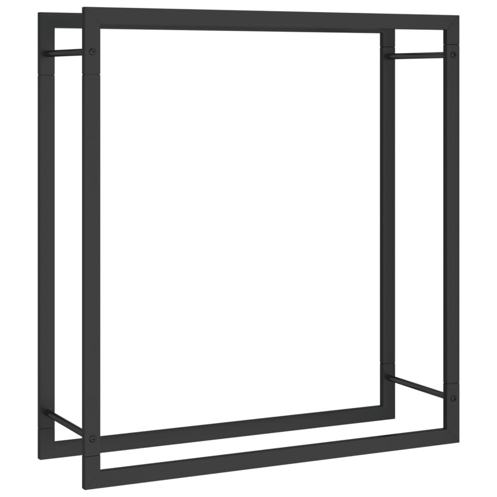 Vedstativ matt svart 80x28x86 cm stål
