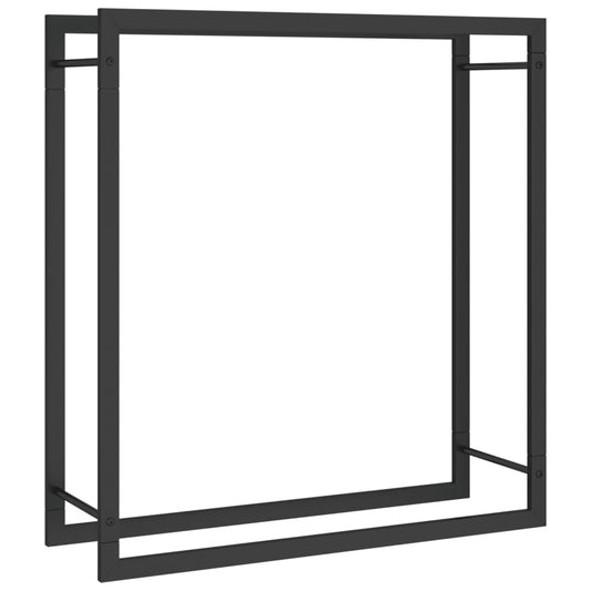Vedstativ matt svart 80x28x86 cm stål