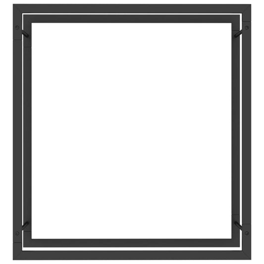 Vedstativ matt svart 80x28x86 cm stål