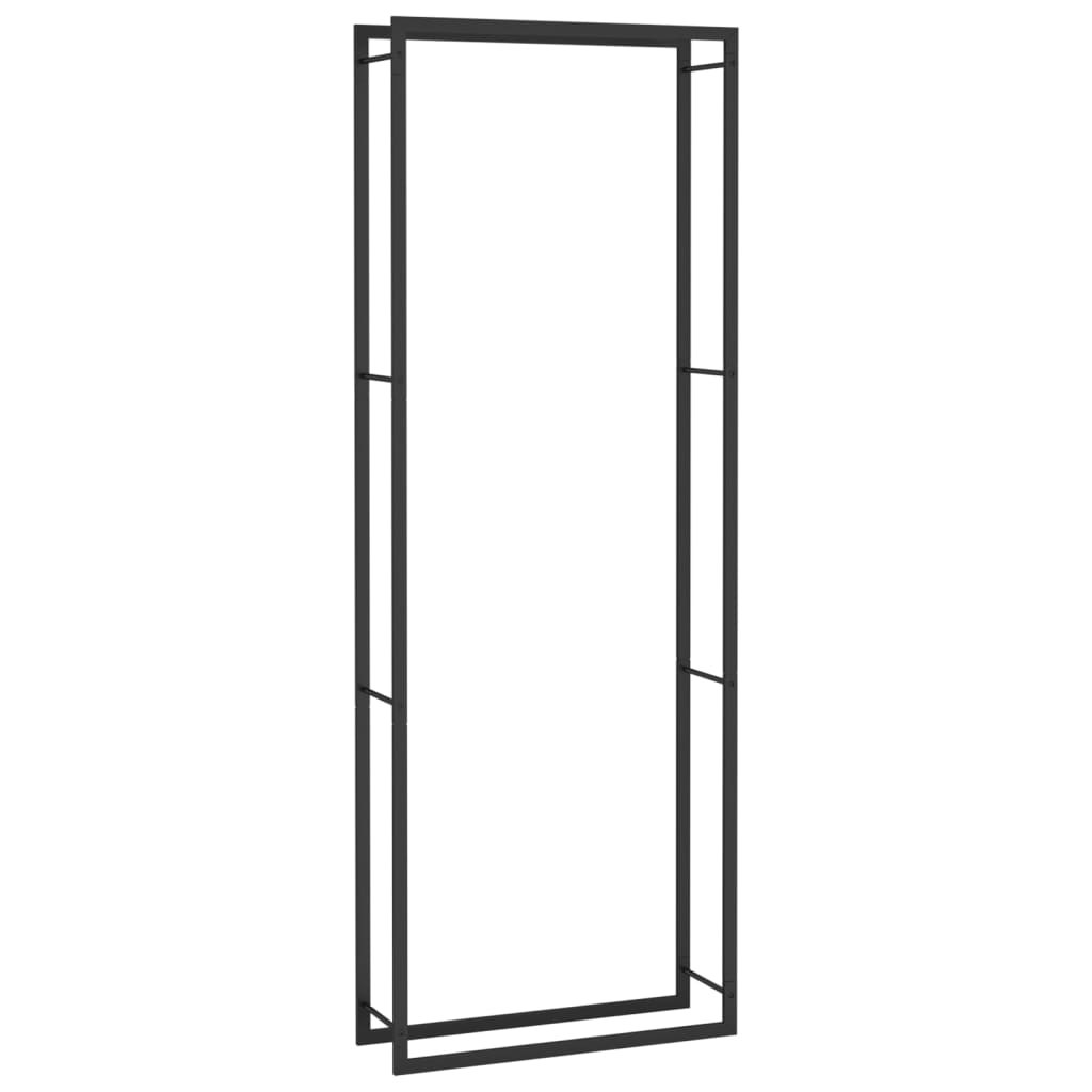 Vedhylle matt svart 80x28x222 cm stål