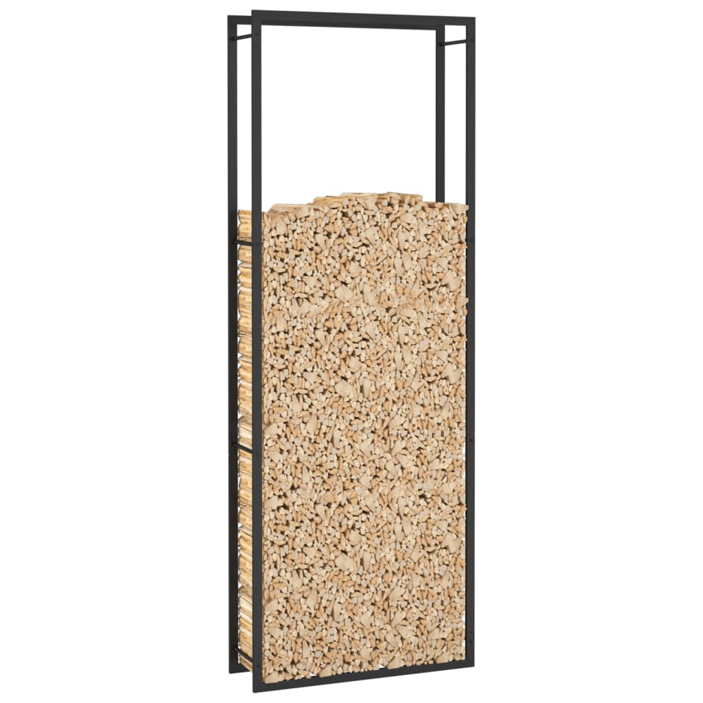 Vedhylle matt svart 80x28x222 cm stål