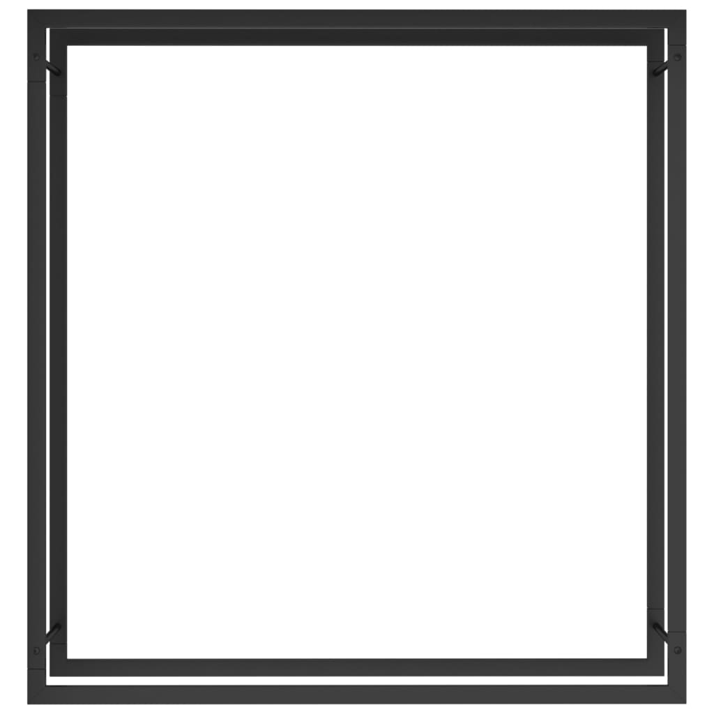 Vedstativ matt svart 110x28x116 cm stål