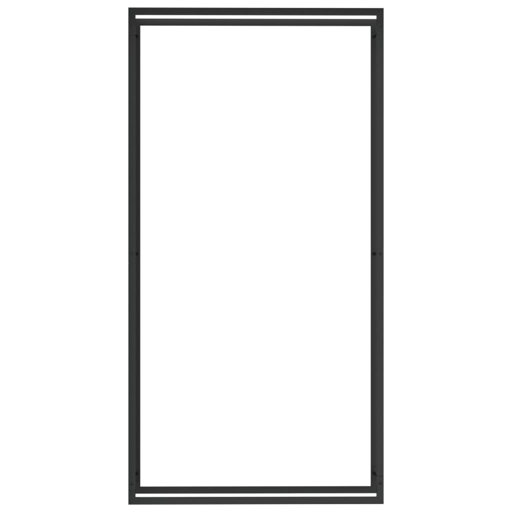 Vedstativ matt svart 110x28x214 cm stål