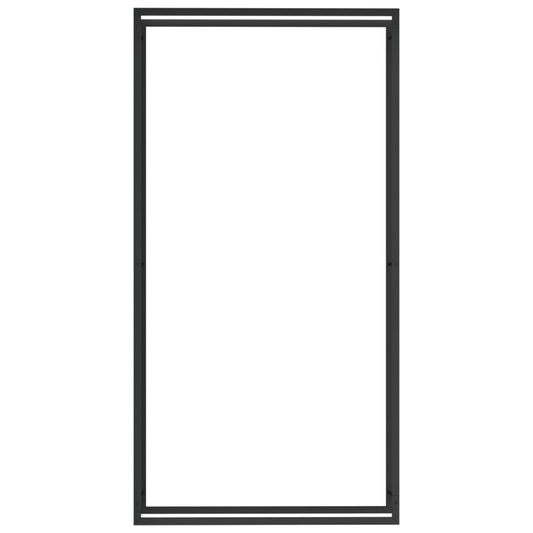 Vedstativ matt svart 110x28x214 cm stål