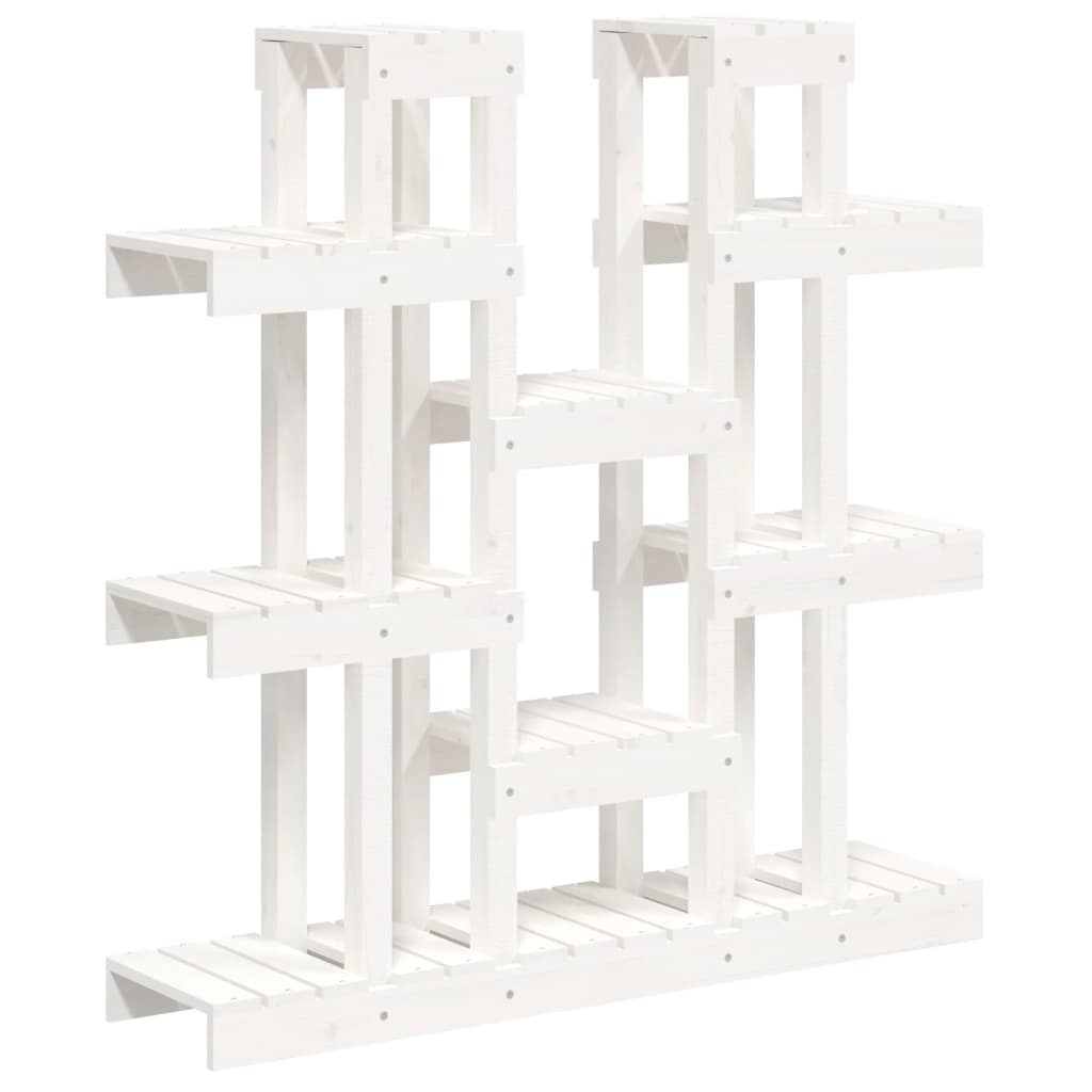 Plantestativ hvit 104,5x25x109,5 cm heltre furu