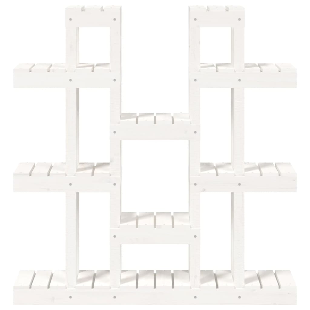 Plantestativ hvit 104,5x25x109,5 cm heltre furu