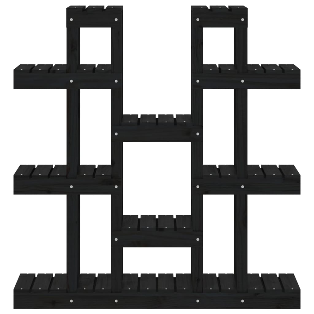 Plantestativ svart 104,5x25x109,5 cm heltre furu vidaXL
