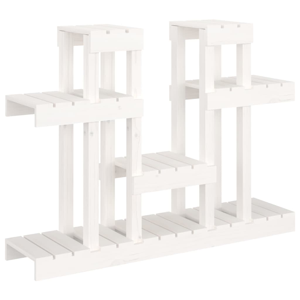 Plantestativ hvit 104,5x25x77,5 cm heltre furu